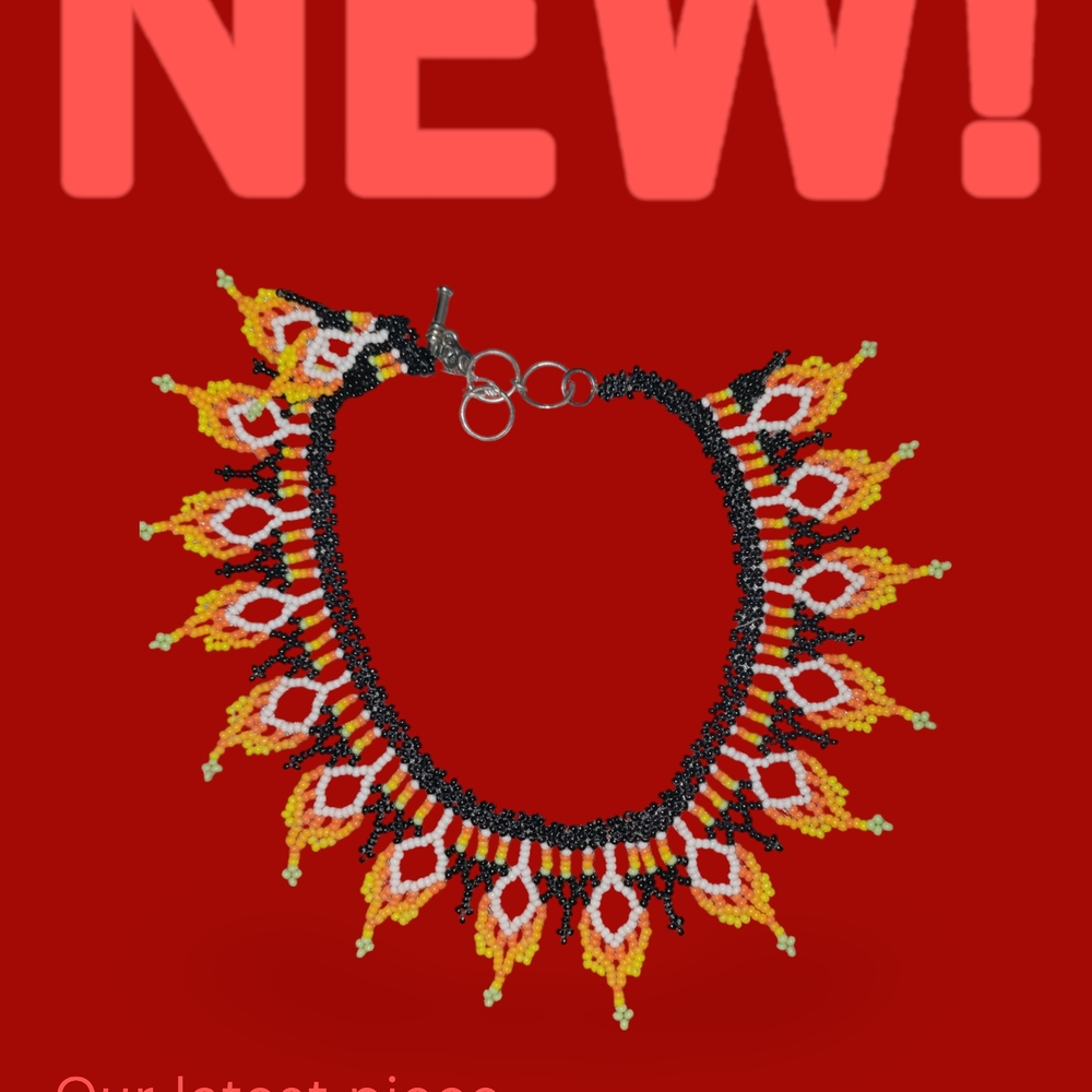 Beaded Flame Necklace